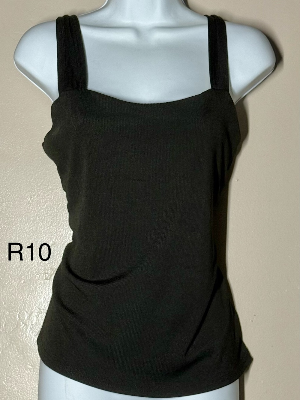 Women's Black Square-Neck Tank Top with Wide Straps